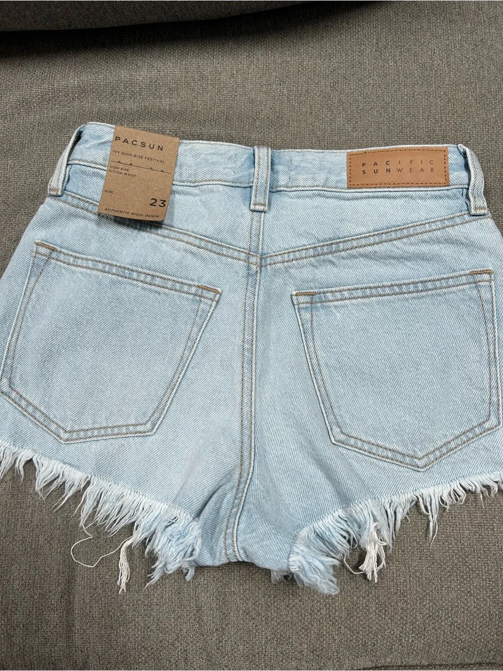PacSun Light Wash Frayed Denim Shorts